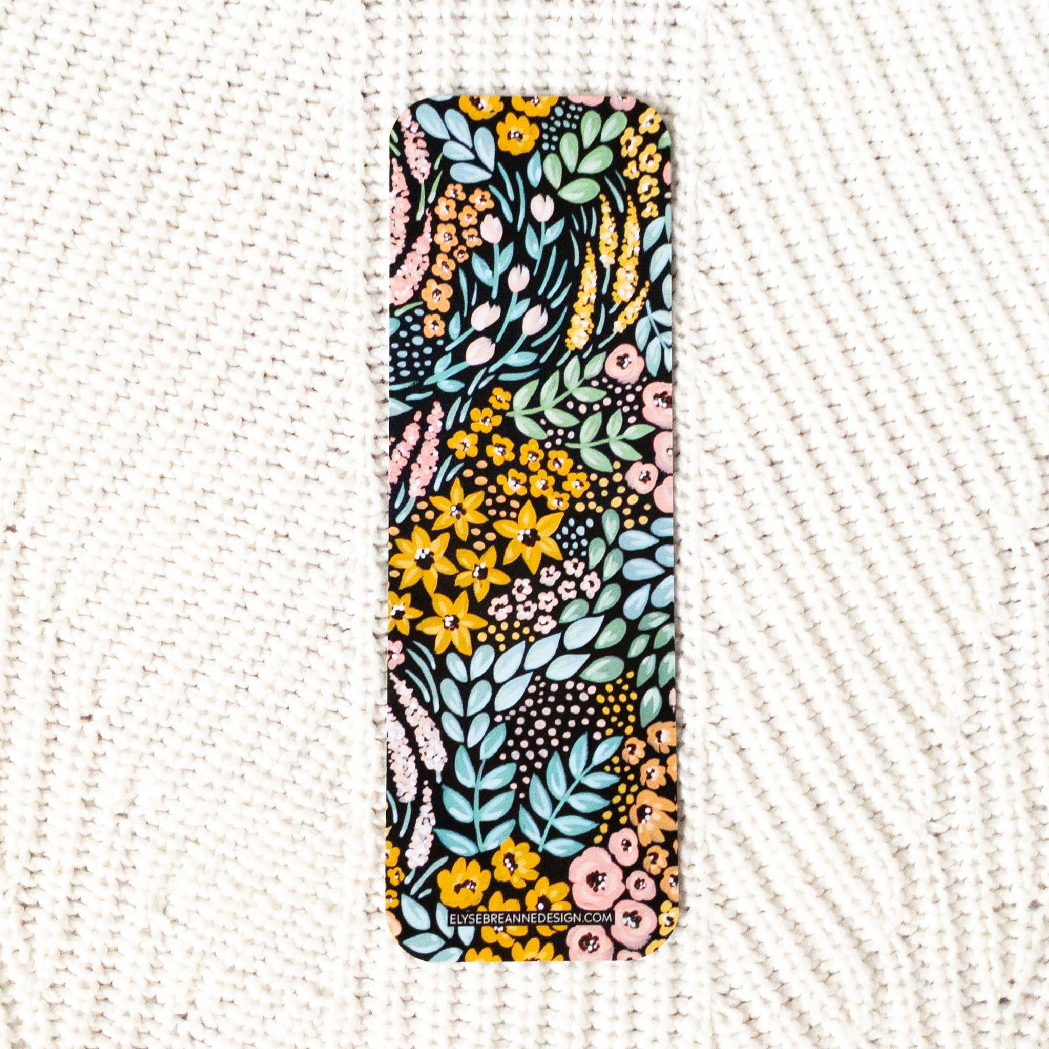 Signature Black Floral Bookmark - 0