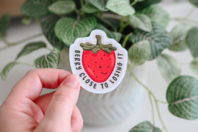 Berry Close To Losing It - Vinyl Strawberry Sticker - 0