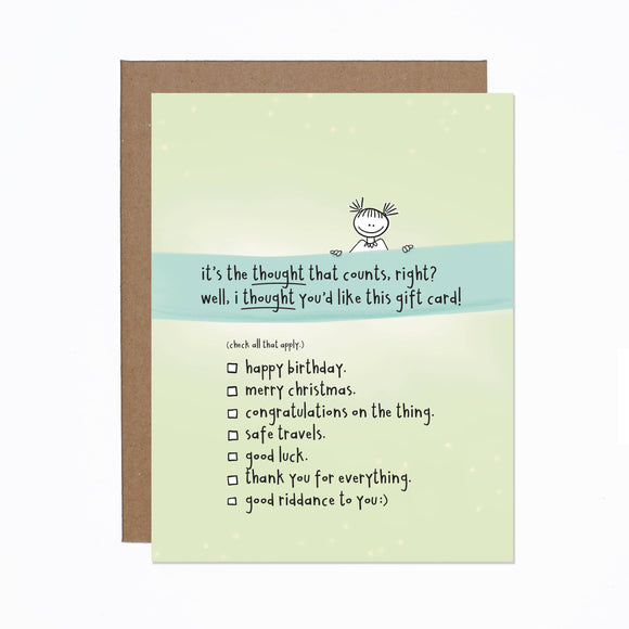 It's The Thought That Counts card