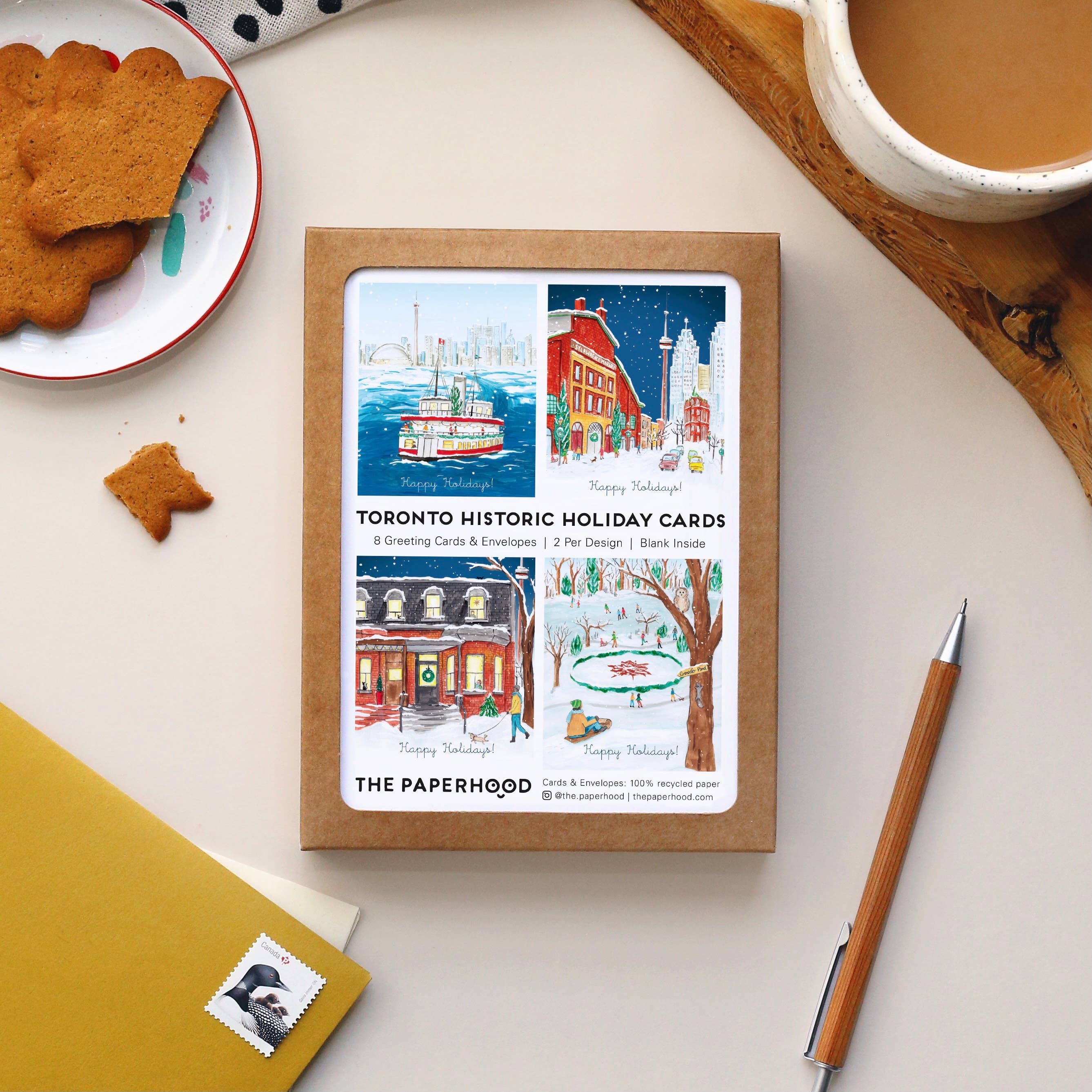 Assorted Box Of 8 'Toronto Historic Holiday' Greeting Cards