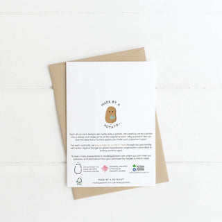 A white card with a variety of cacti and the words 