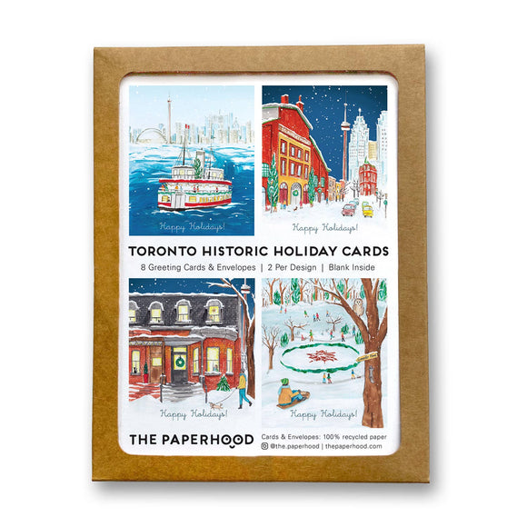 Assorted Box Of 8 'Toronto Historic Holiday' Greeting Cards