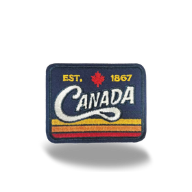 Canada EST 1867 Retro Vintage Stripe Souvenir Embroidered Iron-On Patch