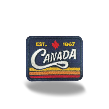 Canada EST 1867 Retro Vintage Stripe Souvenir Embroidered Iron-On Patch