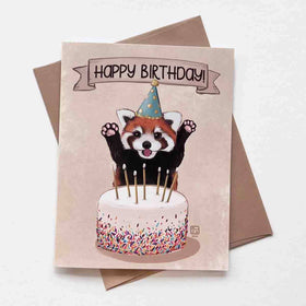Red Panda Birthday Card