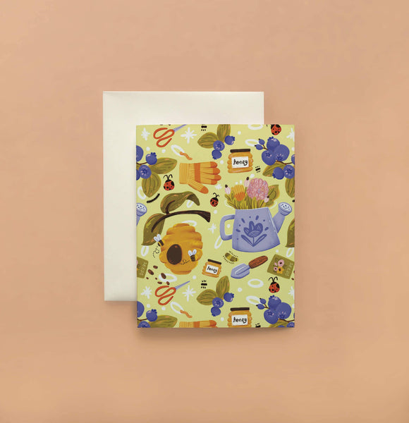Day of Gardening Patterned Florals Blank Note Card
