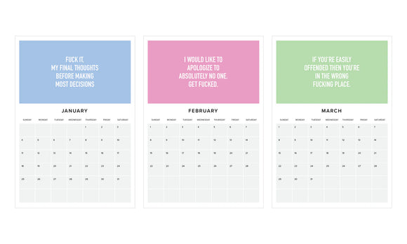 Tired and Bitter 2026 Wall Calendar