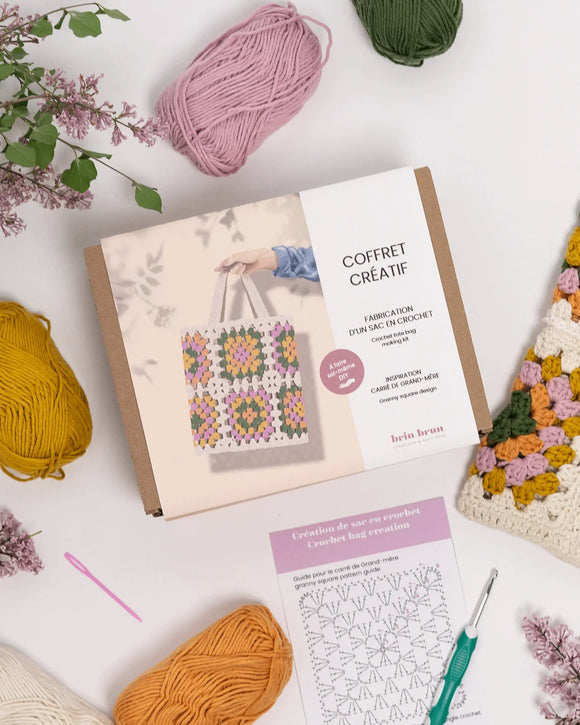 DIY Granny Square Crochet Bag Kit