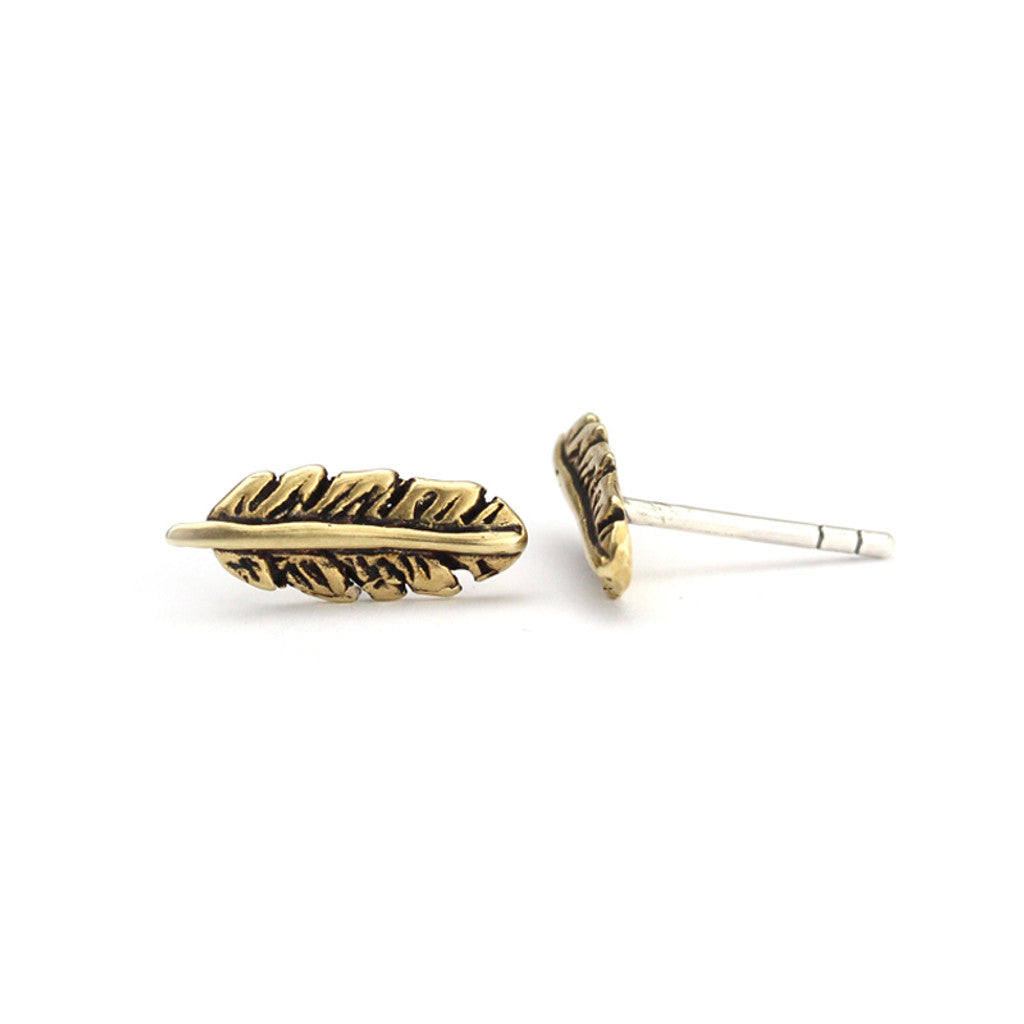 Bronze Feather Studs | Marmalade Designs