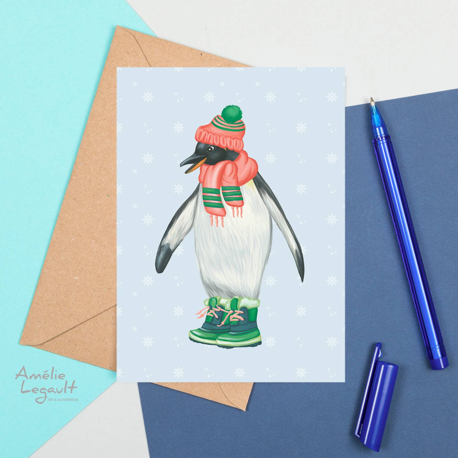 Penguin Wearing Boots card - 0