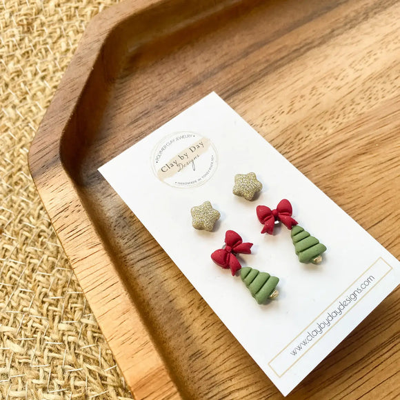 Christmas Mini Stud Pack 1 - Winter Clay Earrings