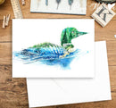 Gavia - Loon Lake and Forest Nature Love Watercolor Art Card-6