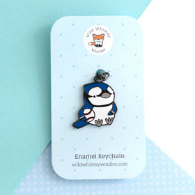 Toronto Blue Jay with Baseball Enamel Keychain - 0
