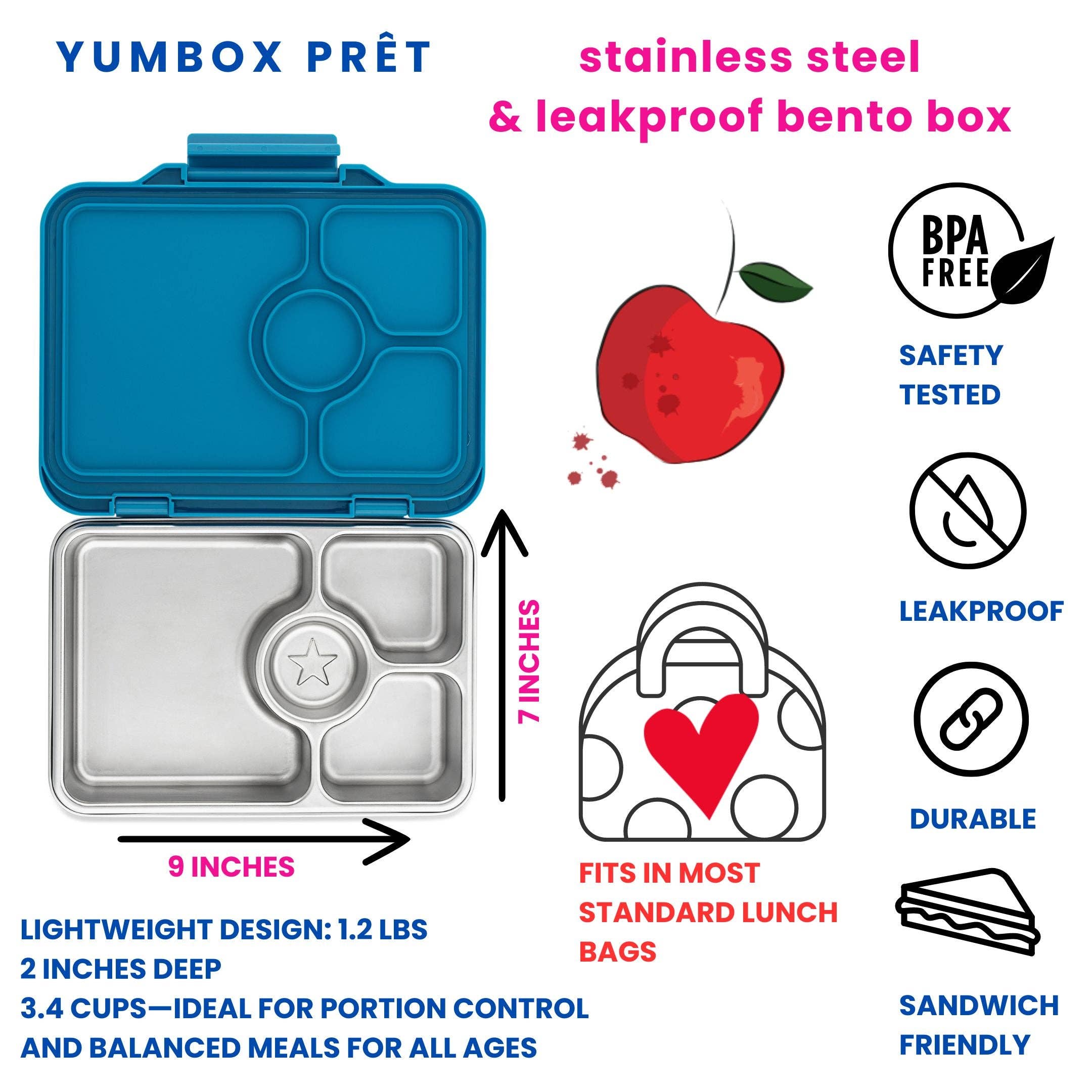 Glitter Yumbox Prêt – Leakproof Stainless Steel Bento