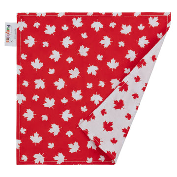 Set of Two Reusable Cloth Napkins for Kids - Red Leaves - 0