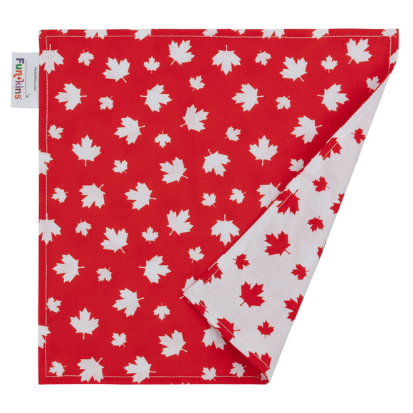 Set of Two Reusable Cloth Napkins for Kids - Red Leaves