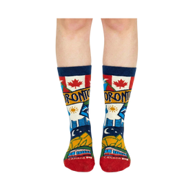 Toronto Scenic Urban Culture Crew Socks with City Icons - 0