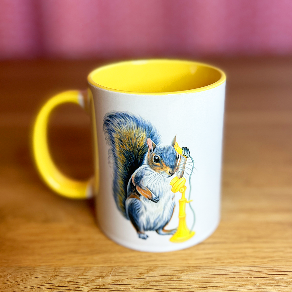 Squirrel on the Phone Mug