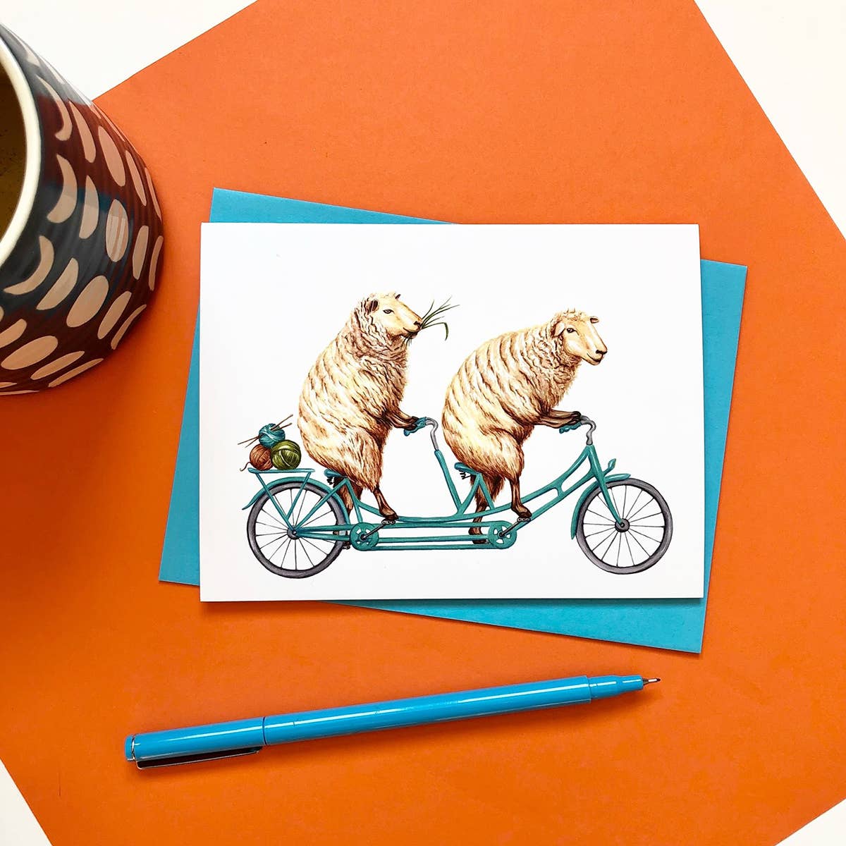 Sheep on a Bicycle Card - 0