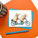 Sheep card, greeting card, Bicycle Card, sheep birthday card