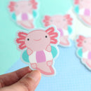 Axolotl in Floatie Vinyl Sticker-2