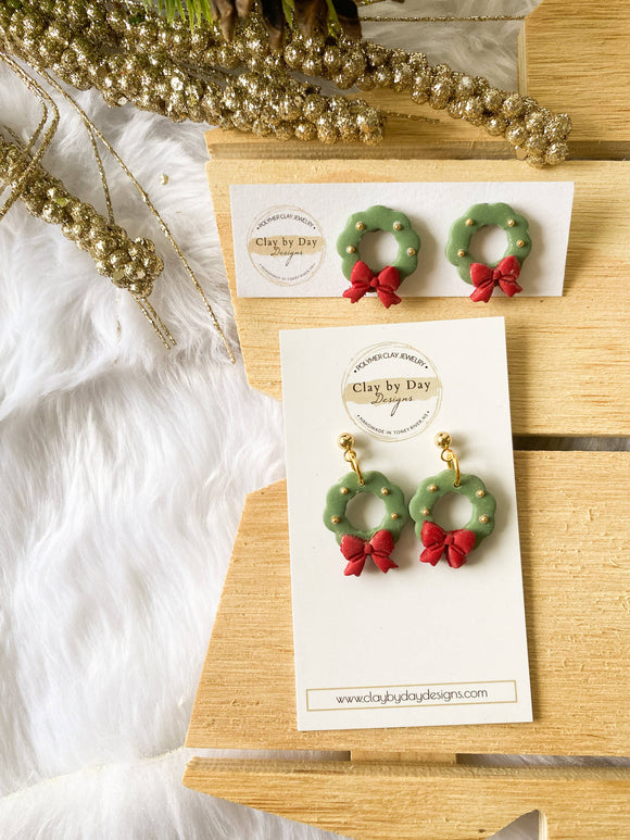 Mini Wreath - Christmas/Winter Earrings