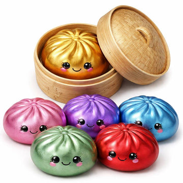 4" Mystery Squishy Dumpling - Metallic Colors - 0