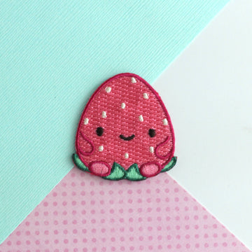 Happy Strawberry Embroidered Patch
