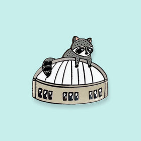 Dome Raccoon Enamel Pin