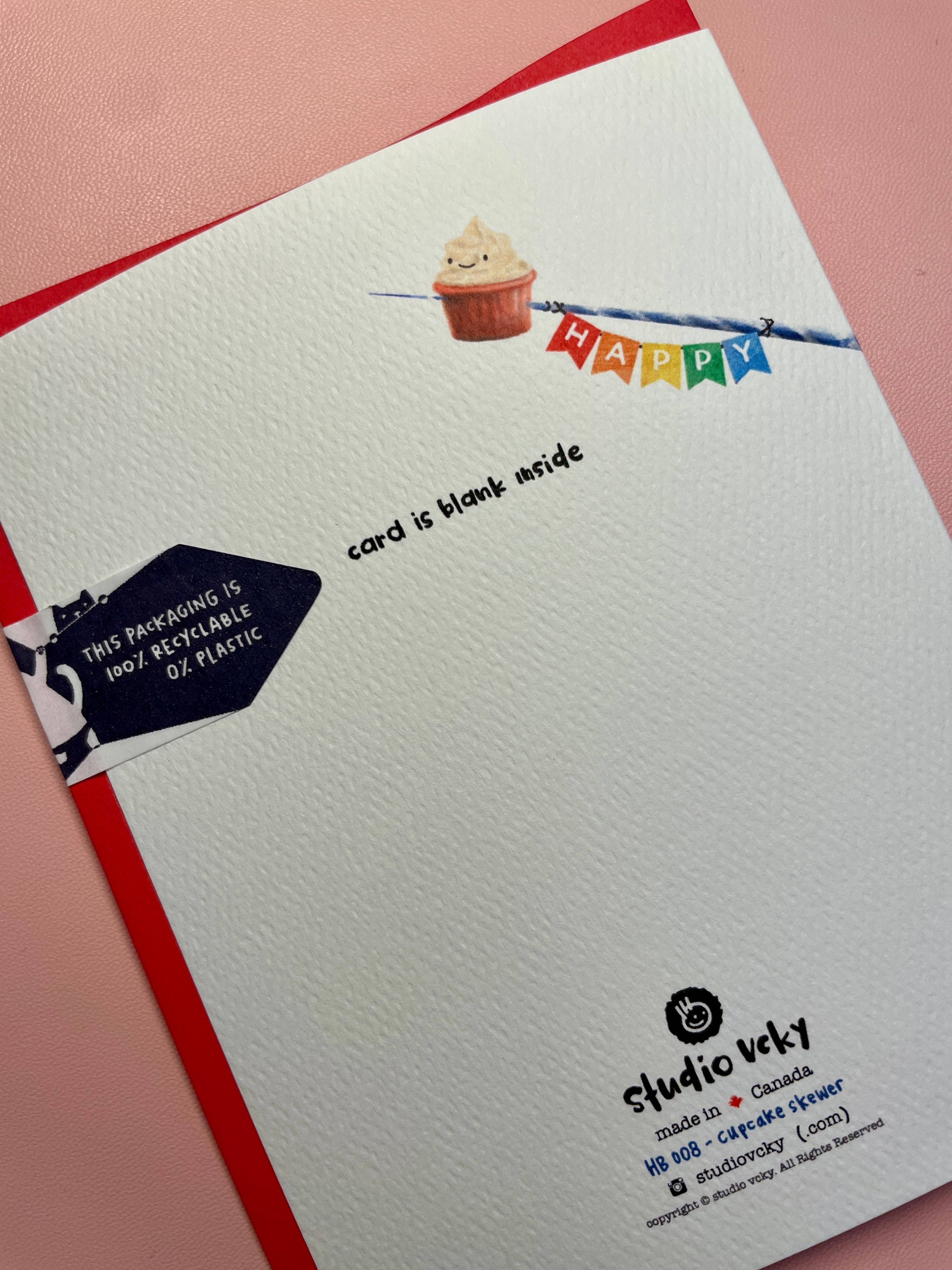 Greeting Card - Cupcake Skewer Narwhal