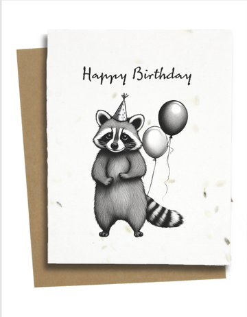 Raccoon Birthday Card