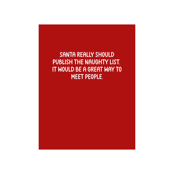 Publish The Naughty List Christmas Greeting Card