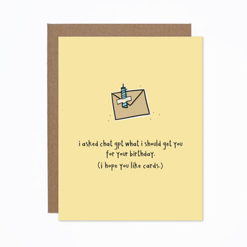 I asked Chat GPT Birthday Card