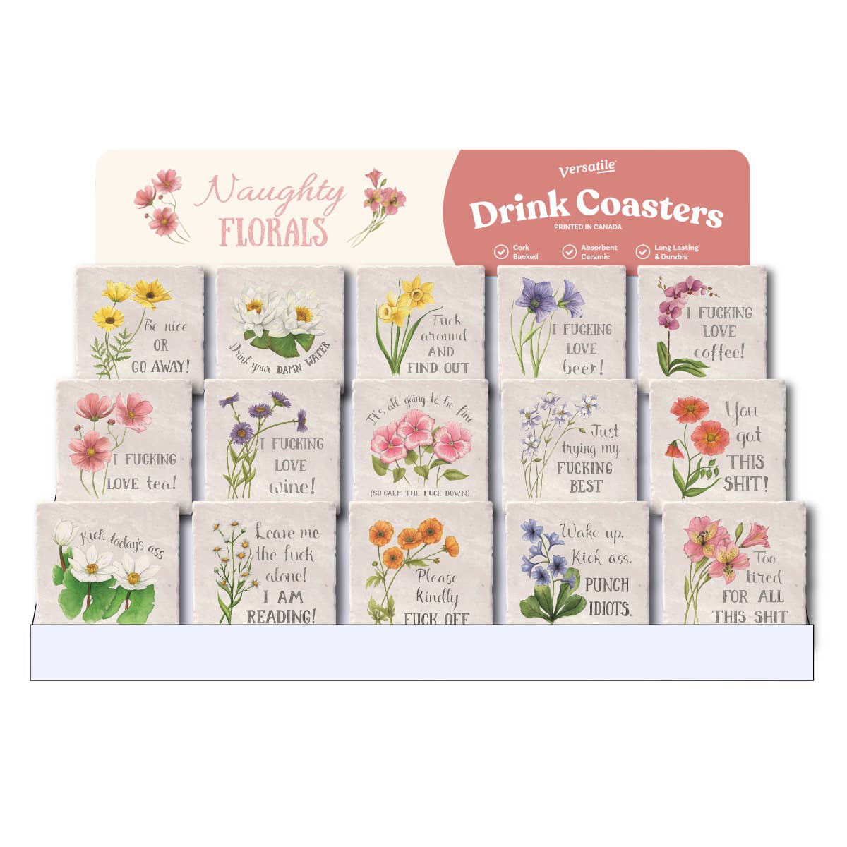 Naughty Florals Coasters (assorted designs)