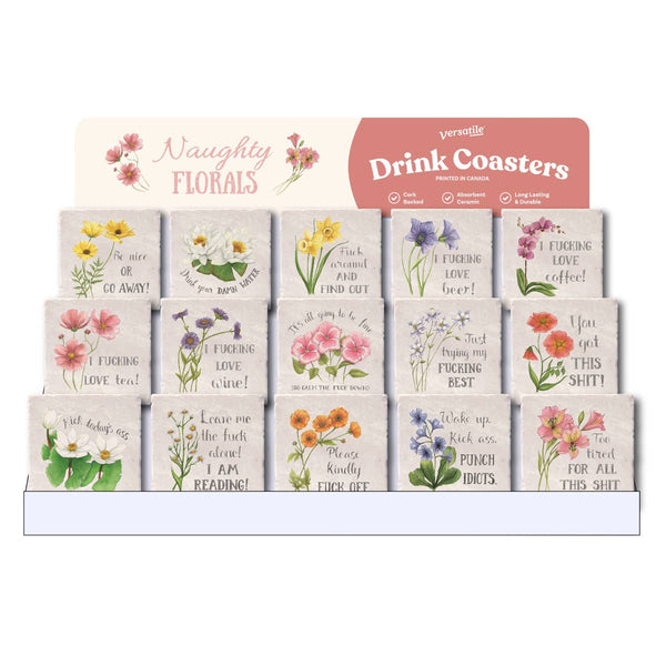 Naughty Florals Retailer Coasters (assorted designs)