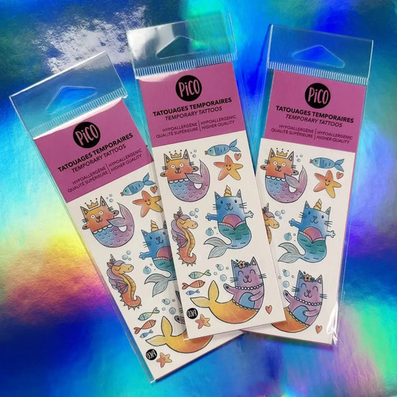 The Cat-mermaids - Temporary Tattoos