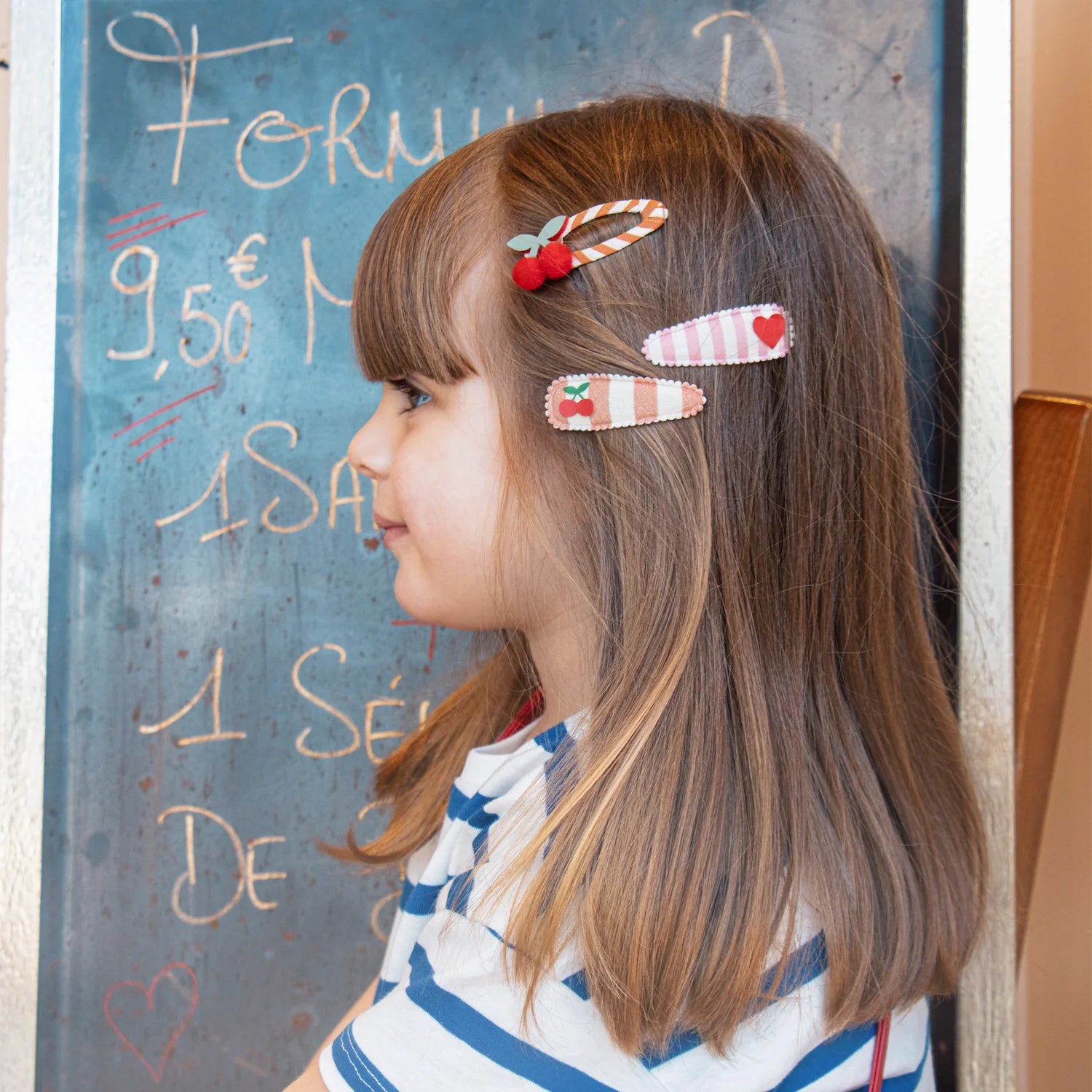 Stripy Cherry Clips