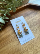 Raincoat Goose - clay earrings  porch goose-1