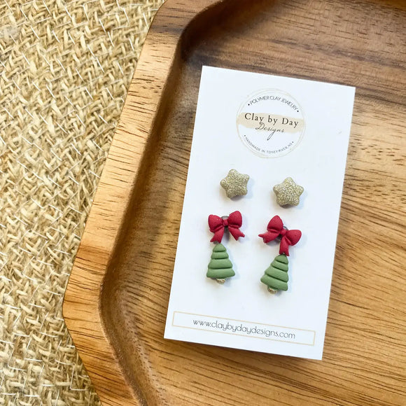 Christmas Mini Stud Pack 1 - Winter Clay Earrings