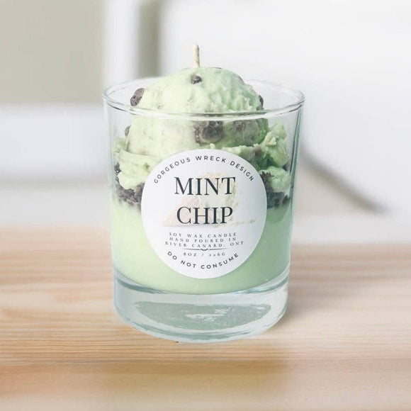 Mint Chocolate Chip Dessert Candle