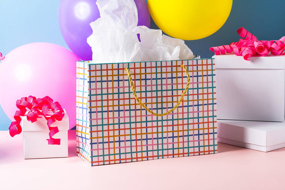 Prismatic Striped Pattern Gift Bag