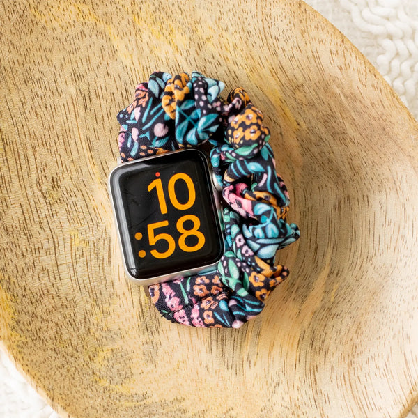 Black Floral Apple Watch Band