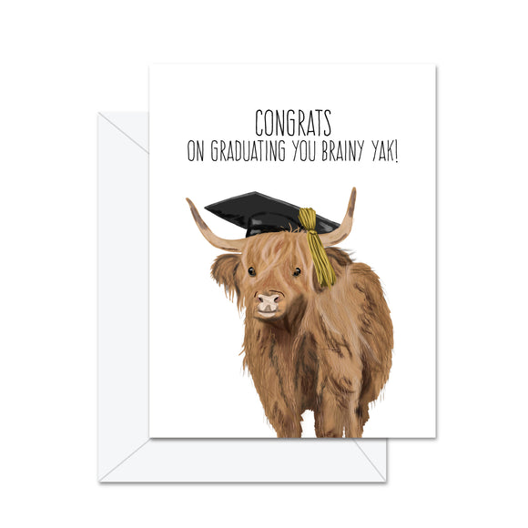 Congrats On Graduating You Brainy Yak  - Greeting Card