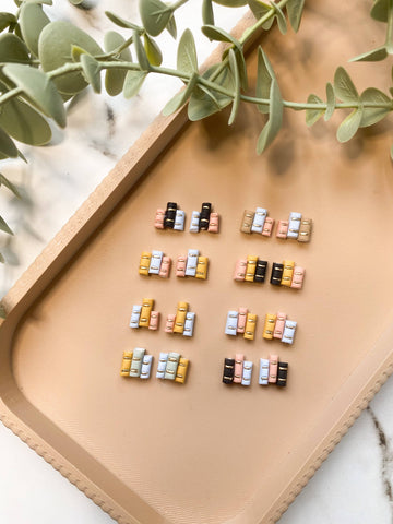 Book Library Stud Earrings   - 0
