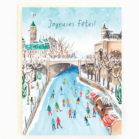 French Ottawa Rideau Canal Holiday Cards Box of 8