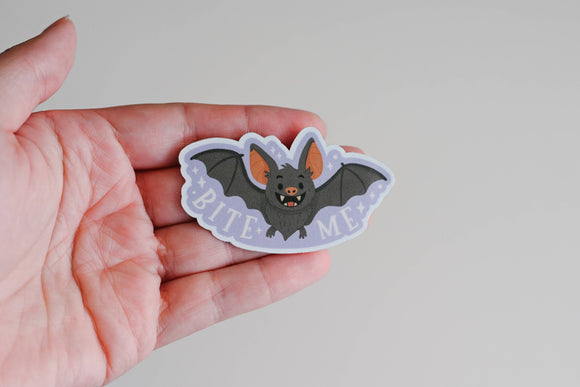 Bite Me Bat Vampire - Spooky Sassy Vinyl Sticker