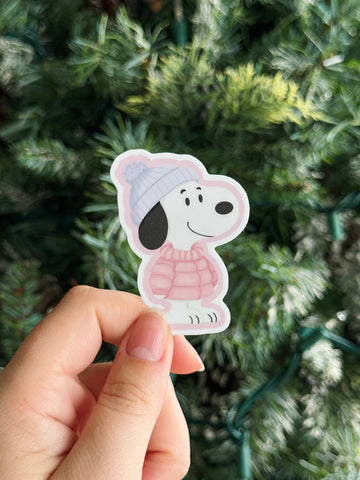 Cozy Winter Snoopy - Peanuts Vinyl Sticker - 0