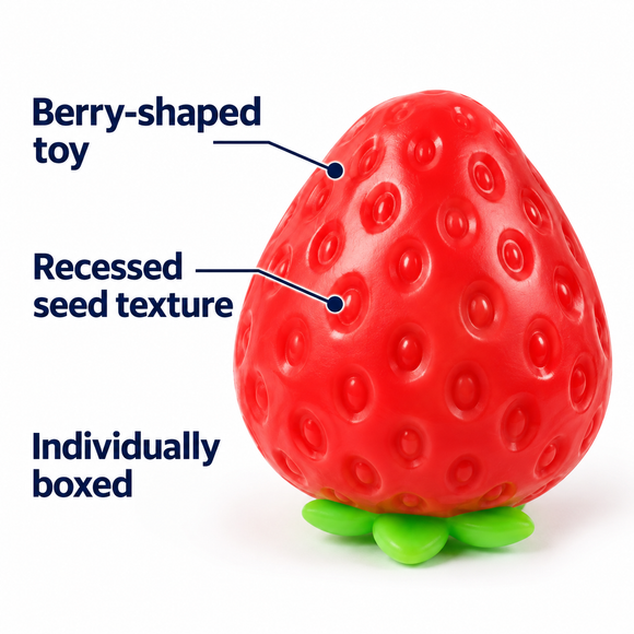 Strawberry Squishy Toy – Crunchy Block Texture