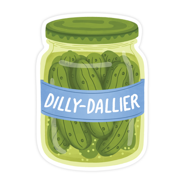 Dilly Dallier - Pickle Jar Foodie Vinyl Sticker