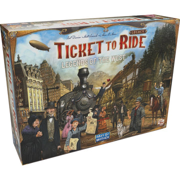 Ticket to Ride Legacy: Legends of the West - Ticket to Ride Legacy Legends of the West board game box with vintage train artwork, unique gift, handmade Canadian design.